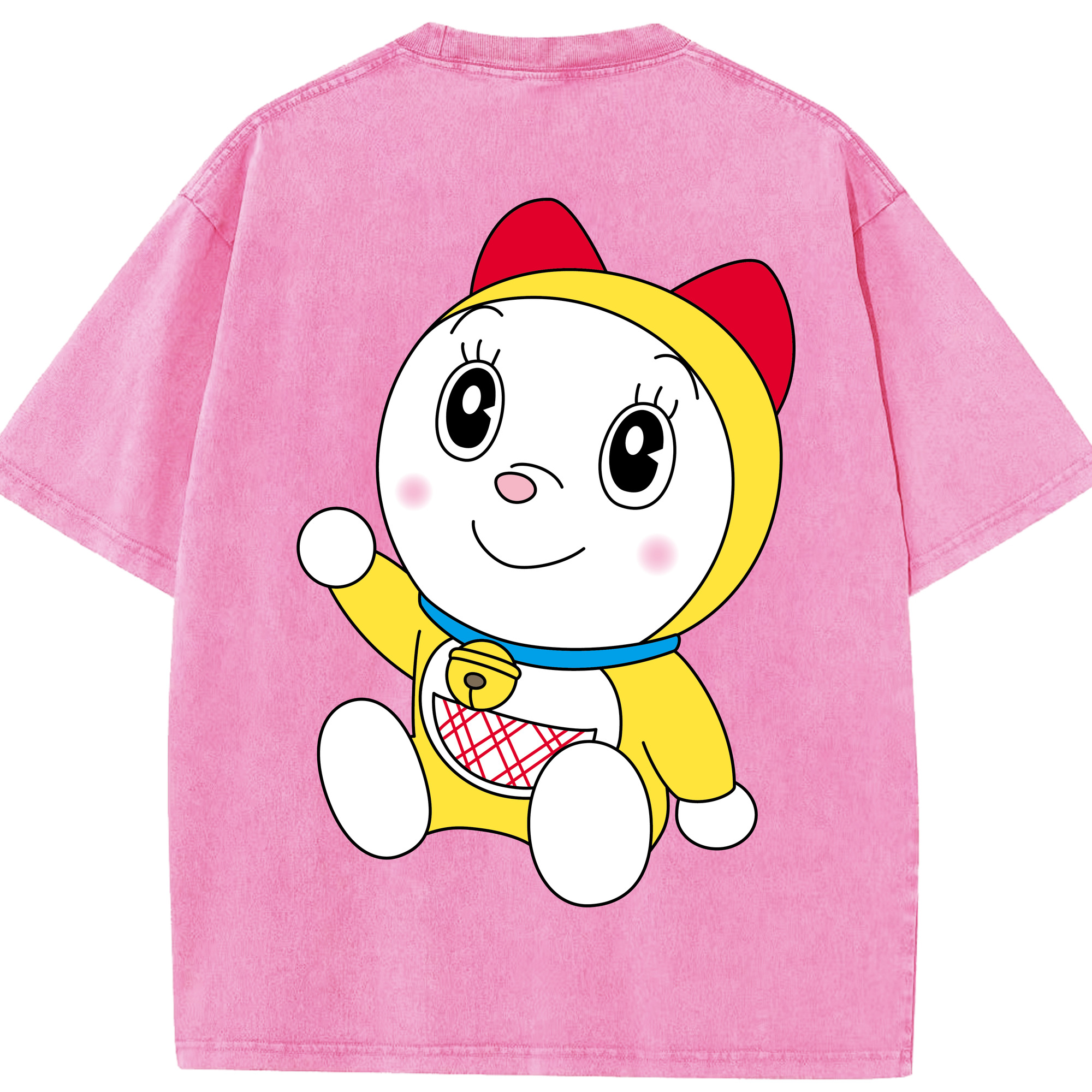 （画像用） ドラえもん ドラミ Doraemon Dorami 綿100% ヴィンテージ風 半袖Tシャツ（背面プリント）